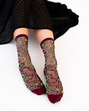 Sock candy serpentine print halloween socks black sheer socks halloween accessories